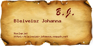 Bleiveisz Johanna névjegykártya